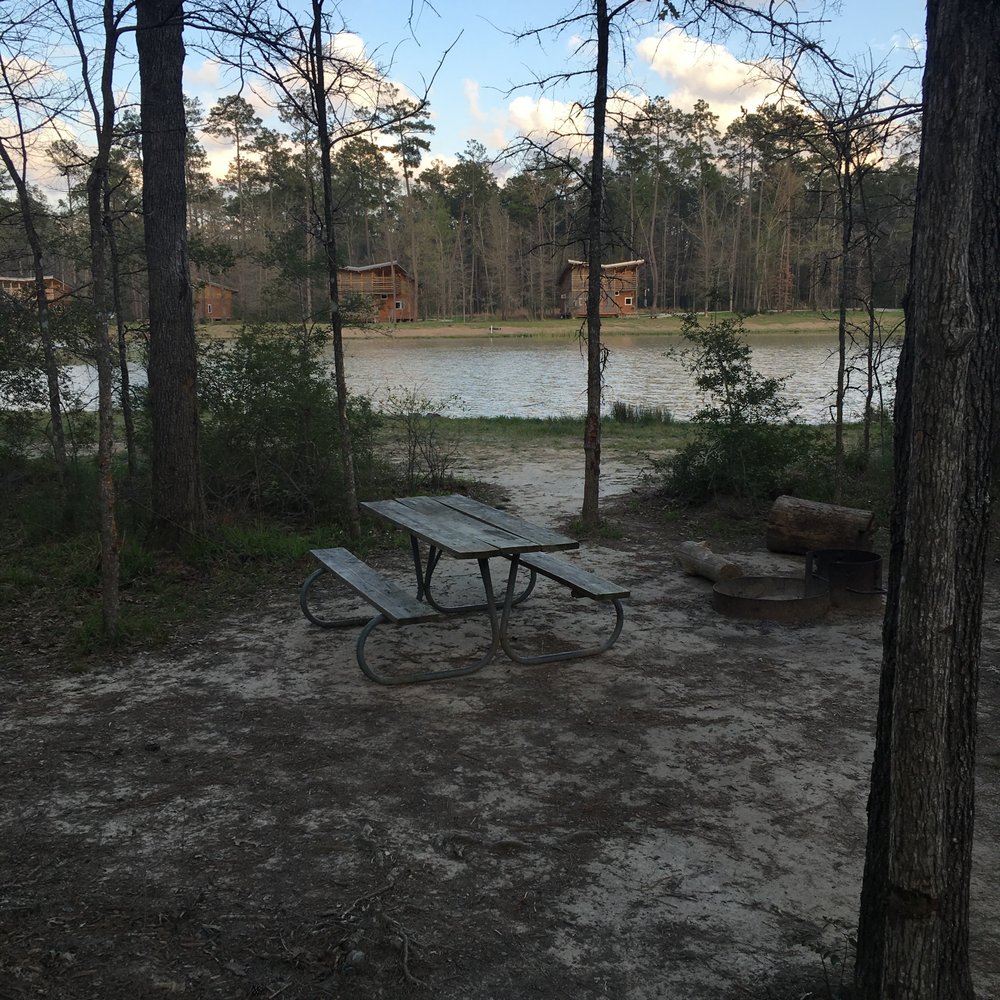 Lake Houston Wilderness Park - View from the front porch of an A-Frame. Lake cabins in the distance. - Parks Near Me - New Caney, Texas Lake Houston Wilderness Park - View from the front porch of an A-Frame. Lake cabins in the distance. - Parks Near Me - New Caney, Texas