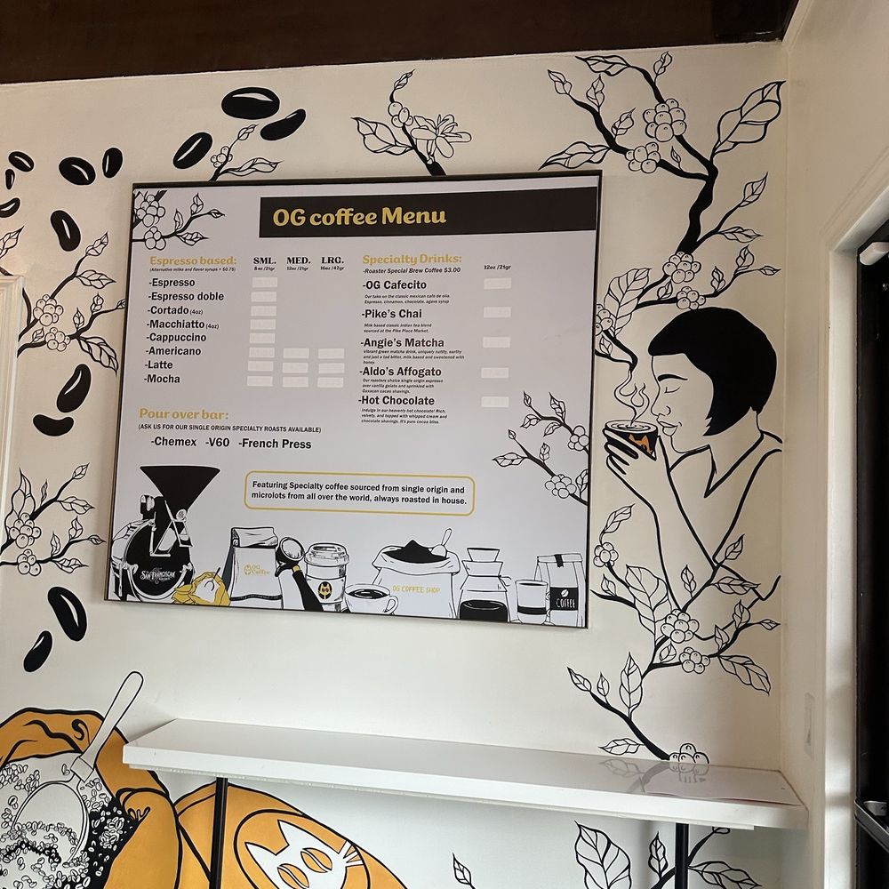 OG Coffee - A bigger menu on the other side of the wall - Coffee & Tea Near Me - Seattle, Washington OG Coffee - A bigger menu on the other side of the wall - Coffee & Tea Near Me - Seattle, Washington