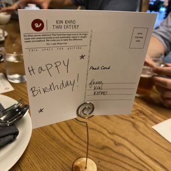 Kin Khao - Birthday card - Thai Near Me - San Francisco, California