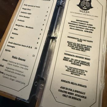 Selva - Drink menu - Bars Near Me - Long Beach, California