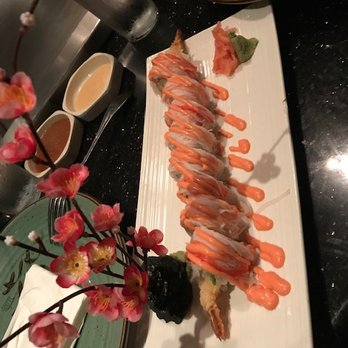 Kanji - Pink Angel (shrimp tempura, crab, strawberry drizzle) - Sushi Bars Near Me - Tinton Falls, New Jersey