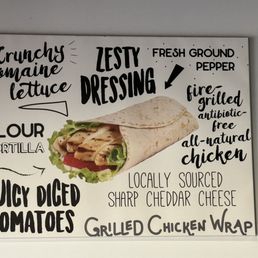 a menu for a sandwich