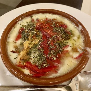 Patagonia Beef & Wine - Provoletas con pimientos del piquillo - so fantastic for dipping your rolls! - Argentine Near Me - Barcelona, B