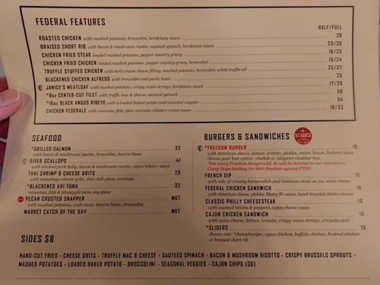 Menu photo 7 Federal American Grill Oak Ridge North, TX