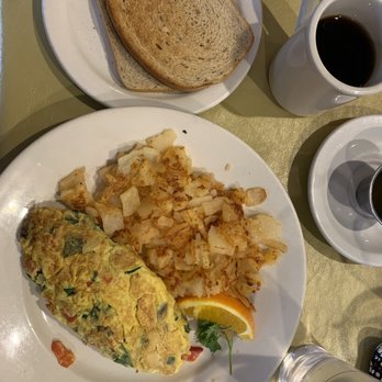 Cafe 339 - Herbivore omelette with rye toast and black coffee - Coffee & Tea Near Me - Hobart, Indiana