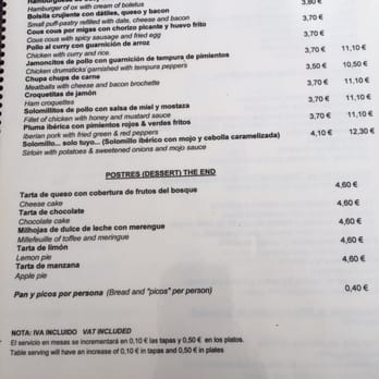Catalina - Menu - Tapas Bars Near Me - Seville, SE Catalina - Menu - Tapas Bars Near Me - Seville, SE