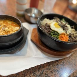 Bibimbop and Tofu Soup