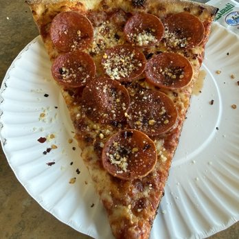 Saccone's - Pepperoni Slice, w/ Parm and Red Pepper. - Pizza Near Me - Austin, Texas