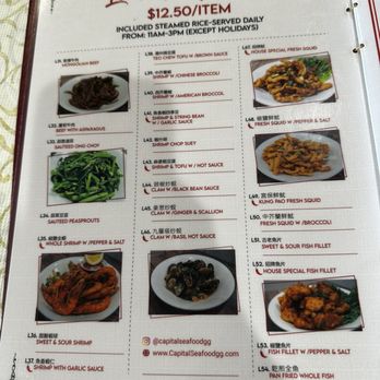 Capital Seafood Restaurant - Menu - Seafood Near Me - Garden Grove, California