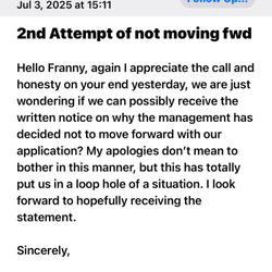 Marquardt Property Management - Approval & second attempt of written notice of disqualification!