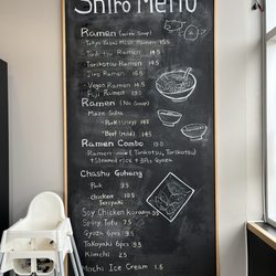 Shiro Ramen - Shiro Menu