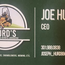 Hurd's Small Engine Repair & Landscaping - Business card