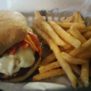 Blarney Stone - Blarney Popeye burger - provolone, spinach artichoke dip and roasted red peppers. - Pubs Near Me - Syracuse, New York Blarney Stone - Blarney Popeye burger - provolone, spinach artichoke dip and roasted red peppers. - Pubs Near Me - Syracuse, New York