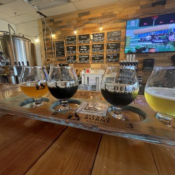 Delta Borne Brewing - Sully Sour Series Peach Mango, Feffie's Dry Irish Stout, Chocolate Milk Stout, and Belma & Louise IPA. - Breweries Near Me - North Highlands, California