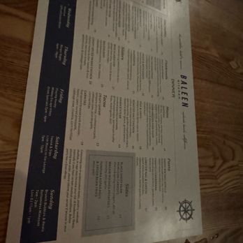 BALEENkitchen - Dinner menu - Seafood Near Me - Redondo Beach, California