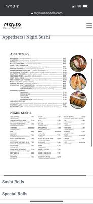 Menu photo 1 Miyako Japanese Restaurant Capitola, CA Menu photo 1 Miyako Japanese Restaurant Capitola, CA