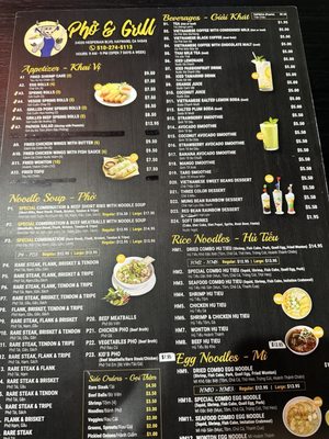Menu photo 2 Pho & Grill Hayward, CA Menu photo 2 Pho & Grill Hayward, CA