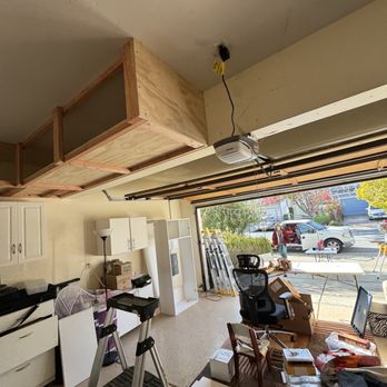 Build & Live - Installed a custom overhead garage storage shelf -- strong, secure, and built to hold heavy loads. Clean, solid, professional work. - General Contractors Near Me