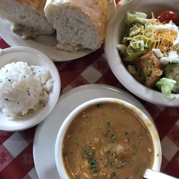Mulate's - Cup of shrimp etouffee and side salad. The bread was the best part of the meal. - Cajun/Creole Near Me - New Orleans, Louisiana Mulate's - Cup of shrimp etouffee and side salad. The bread was the best part of the meal. - Cajun/Creole Near Me - New Orleans, Louisiana