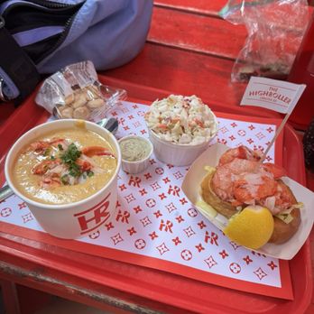 The Highroller Lobster - half size roll, lobster bisque, cole slaw - Seafood Near Me - Portland, Maine The Highroller Lobster - half size roll, lobster bisque, cole slaw - Seafood Near Me - Portland, Maine