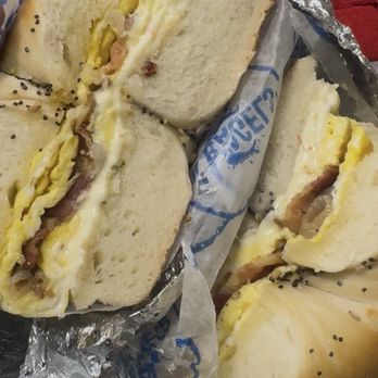 Bergen Bagels - The egg sandwich with bacon, an everything bagel, & cheese. - Bagels Near Me - Brooklyn, New York Bergen Bagels - The egg sandwich with bacon, an everything bagel, & cheese. - Bagels Near Me - Brooklyn, New York