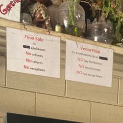 Serrano's Appliance - I didn't know "no refunds" meant no warranty according to this business. Save your money.