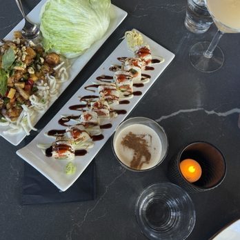 Starfish - Spicy Tuna Roll & Shrimp Lettuce Wraps - Asian Fusion Near Me - Laguna Beach, California Starfish - Spicy Tuna Roll & Shrimp Lettuce Wraps - Asian Fusion Near Me - Laguna Beach, California