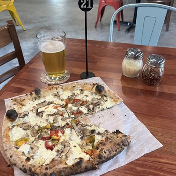 Lost & Found Pizza & Provisions - This is the Fun Guy pizza with hot cherry peppers. - Pizza Near Me - Mathias, West Virginia