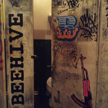 The Beehive - The bathrooms. Cool, but out of place considering the rest of the look of The Beehive. But I like it. - American Near Me - Boston, Massachusetts The Beehive - The bathrooms. Cool, but out of place considering the rest of the look of The Beehive. But I like it. - American Near Me - Boston, Massachusetts
