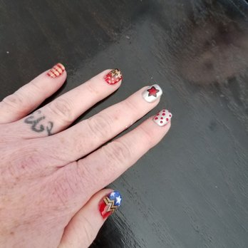 Blush A Nail Boutique - My birthday wonder woman nails - Nail Salons Near Me - Auburn, Washington Blush A Nail Boutique - My birthday wonder woman nails - Nail Salons Near Me - Auburn, Washington