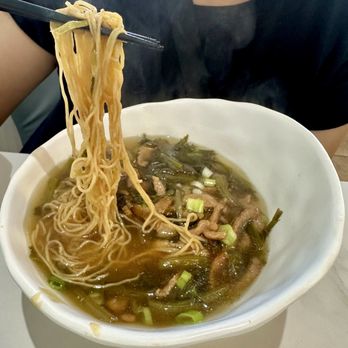 Garden Cafe - Shredded Pork with Preserved Vegetables Egg Noodle Soup - Hong Kong Style Cafe Near Me - Castro Valley, California Garden Cafe - Shredded Pork with Preserved Vegetables Egg Noodle Soup - Hong Kong Style Cafe Near Me - Castro Valley, California