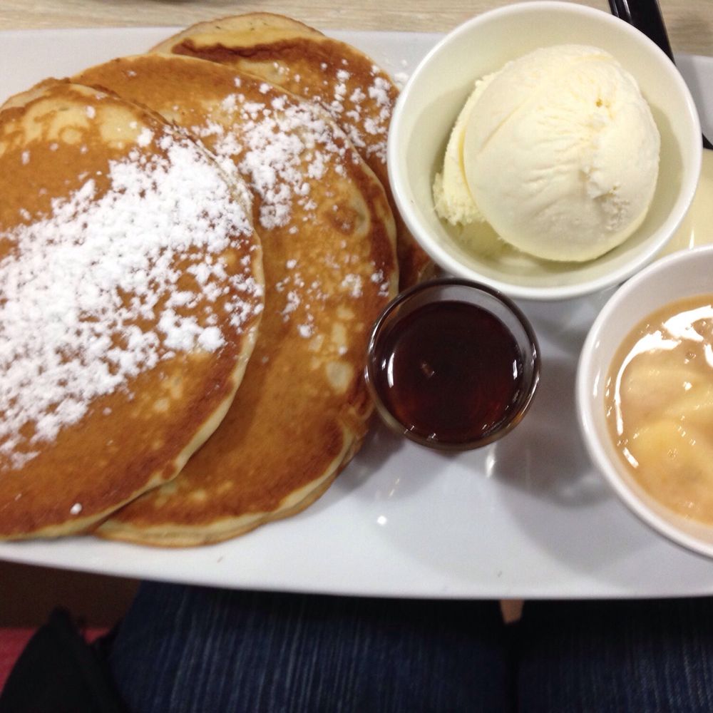 Bayaroma - Pancakes with maple syrup, candied banana, ice cream and cream. Yummy - Restaurants Near Me - Torquay, QLD Bayaroma - Pancakes with maple syrup, candied banana, ice cream and cream. Yummy - Restaurants Near Me - Torquay, QLD