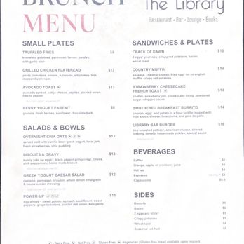 Library Restaurant & Lounge - Menu 9/21-9/25/2023 - Bars Near Me - Nashville, Tennessee