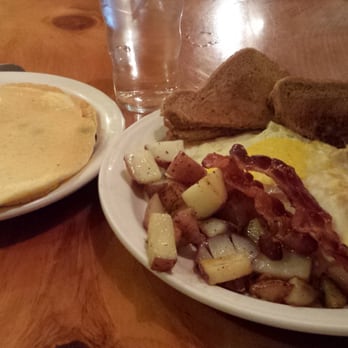 Intervale Farm Pancake House - The Hungry Man Breakfast: 3 eggs, 2 pancakes, 2 sausage, 2 bacon, 2 slices of toast. $8.25. Big Dog's only. - Breakfast & Brunch Near Me - Henniker, New Hampshire Intervale Farm Pancake House - The Hungry Man Breakfast: 3 eggs, 2 pancakes, 2 sausage, 2 bacon, 2 slices of toast. $8.25. Big Dog's only. - Breakfast & Brunch Near Me - Henniker, New Hampshire