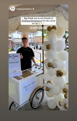 Ice Cream Cart - Looking to add a unique touch to your next event? Our custom ice cream cart is the perfect solution! Delight your guests with a variety of delicious flavors and toppings, all served from a beautifully designed cart that fits your theme. Make your event unforgettable with this sweet addition! Ice Cream Cart - Looking to add a unique touch to your next event? Our custom ice cream cart is the perfect solution! Delight your guests with a variety of delicious flavors and toppings, all served from a beautifully designed cart that fits your theme. Make your event unforgettable with this sweet addition!