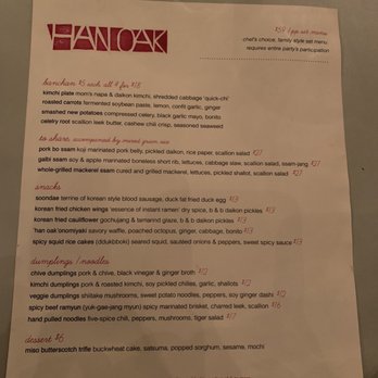 Han Oak - Menu - Korean Near Me - Portland, Oregon