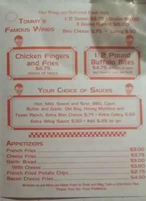 Menu photo 2 Tommy's Pizza Corner Kingston, PA Menu photo 2 Tommy's Pizza Corner Kingston, PA