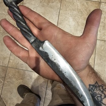 Adam's Forge - Intro to power hammer Railroad spike knife - Art Classes Near Me - Simi Valley, California