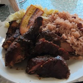 Jamaican Reggae Vibes Kitchen - Jerk Chicken and jerk pork and rice and peas - Food Trucks Near Me - Spring, Texas Jamaican Reggae Vibes Kitchen - Jerk Chicken and jerk pork and rice and peas - Food Trucks Near Me - Spring, Texas