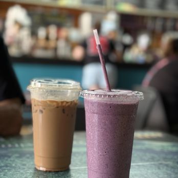 Night & Day Coffee Cafe - Iced chocolate peanut butter mocha iced coffee and blueberry banana yogurt smoothie - Cafes Near Me - Mansfield, Pennsylvania Night & Day Coffee Cafe - Iced chocolate peanut butter mocha iced coffee and blueberry banana yogurt smoothie - Cafes Near Me - Mansfield, Pennsylvania