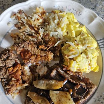 Batter & Berries - Next day photo of eggs, hash browns, catfish and apple waffle. - Waffles Near Me - Olympia Fields, Illinois Batter & Berries - Next day photo of eggs, hash browns, catfish and apple waffle. - Waffles Near Me - Olympia Fields, Illinois