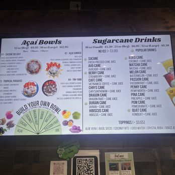SuCane - Menu - Juice Bars & Smoothies Near Me - Gardena, California