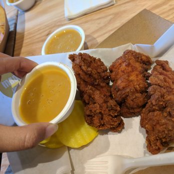 Ma'ono Fried Chicken - When your sauce cup is almost as big as tour pricey chicken pieces - Sandwiches Near Me - Seattle, Washington Ma'ono Fried Chicken - When your sauce cup is almost as big as tour pricey chicken pieces - Sandwiches Near Me - Seattle, Washington