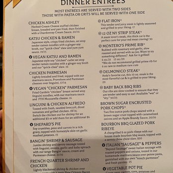 Montero's - Menu - New American Near Me - Elizabeth City, North Carolina