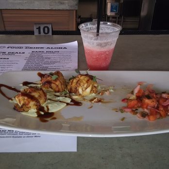 Uncle's Hawaiian Grindz - The crab cake appetizer along with my Strawberry daiquiri drink - Asian Fusion Near Me - Fallston, Maryland Uncle's Hawaiian Grindz - The crab cake appetizer along with my Strawberry daiquiri drink - Asian Fusion Near Me - Fallston, Maryland