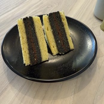 Cafe Yoto - Black sesame cake from Marc Heu Patisserie - Japanese Near Me - Minneapolis, Minnesota