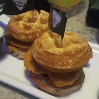 Topgolf - Chicken N waffles sandwich. .bomb.com.... - Golf Near Me - Scottsdale, Arizona Topgolf - Chicken N waffles sandwich. .bomb.com.... - Golf Near Me - Scottsdale, Arizona