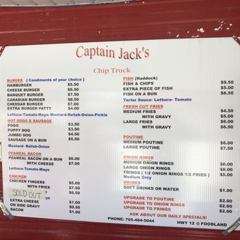 Captain Jack's Chip Truck - menu - Food Trucks Near Me - Brechin, Ontario Captain Jack's Chip Truck - menu - Food Trucks Near Me - Brechin, Ontario