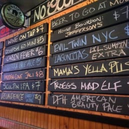 a menu on the wall