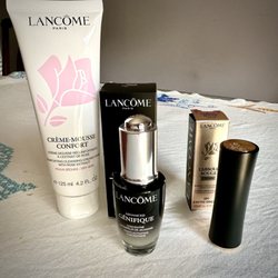 Lancôme - Lancôme soap, lipstick, and Génifique.